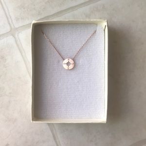 Rose gold compass necklace